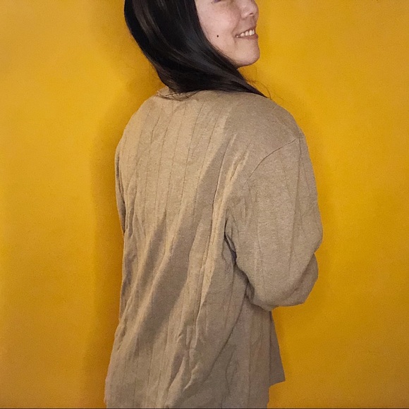 Alfani | Ribbed brown collared shirt | Size L - Picture 3 of 5